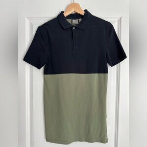 ASOS- Men's Black and Green Polo Shirt